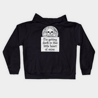 It's Getting Dark in this Little Heart of Mine, Wednesday Addams Quote Kids Hoodie